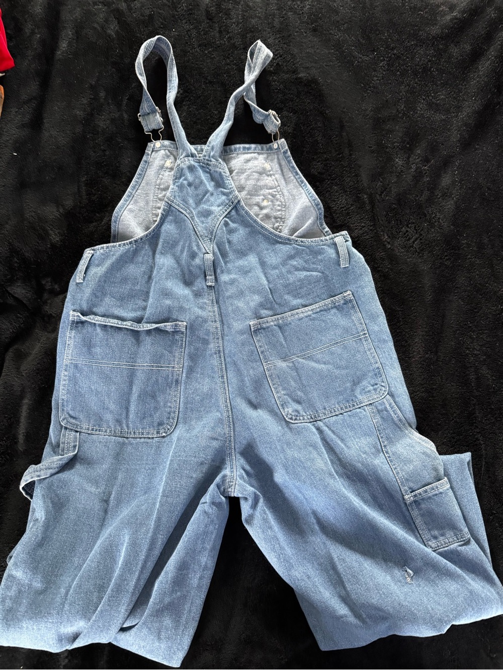 Light Wash Denim Women's Overalls with Front Bib Pocket - Picture 2 of 2